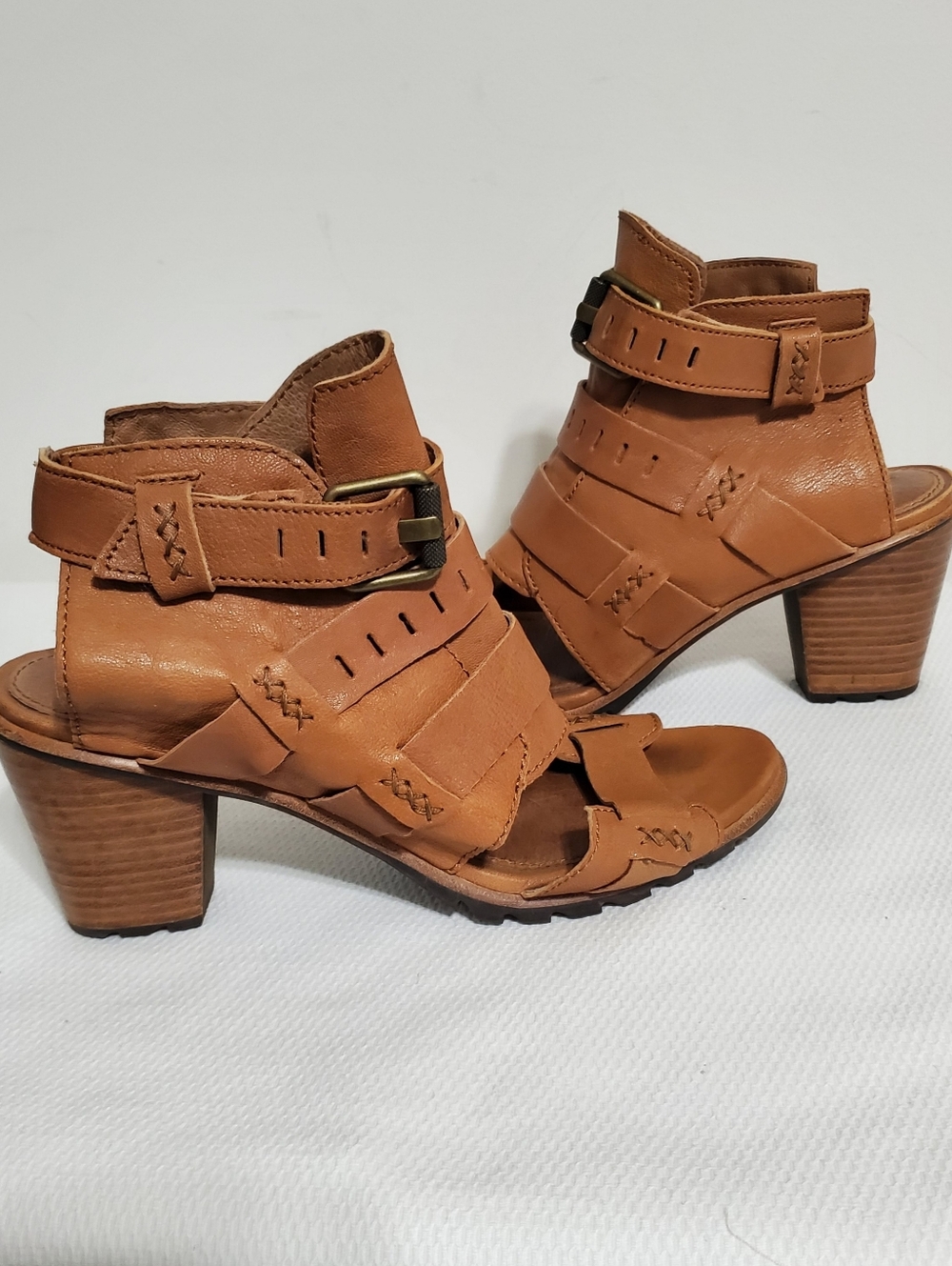 Sorel Nadia Buckle Heeled Leather Sandal Kettle Size 9 - Picture 3 of 9